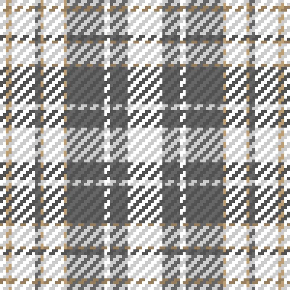 Plaid check pattern in black and white. Seamless texture fabric background. vector