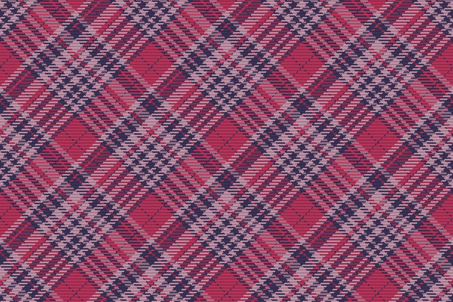 Check plaid seamless fabric texture. Diagonal print. vector