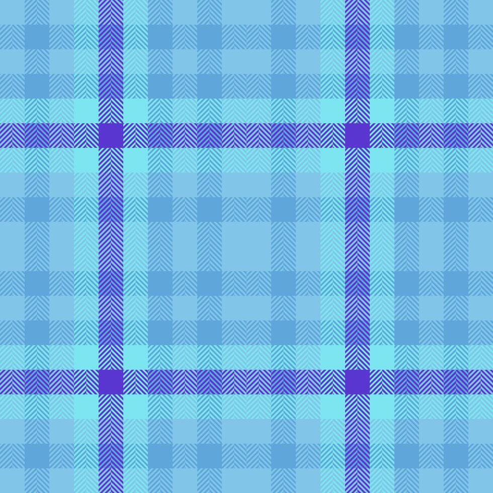 Trade plaid textile, sexy background texture check. Halloween seamless pattern fabric tartan in cyan and indigo colors. vector