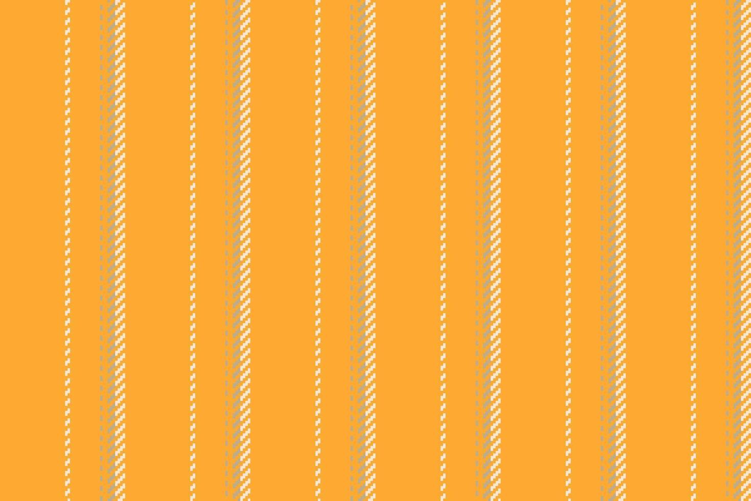 20s vertical textile stripe, straight pattern lines. Mix seamless background fabric texture in amber and antique white colors. vector