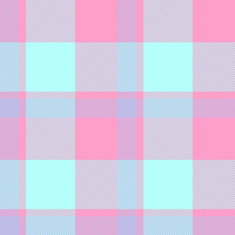 Birthday pattern fabric check, robe tartan textile texture. Holiday plaid background seamless in light and pink colors. vector