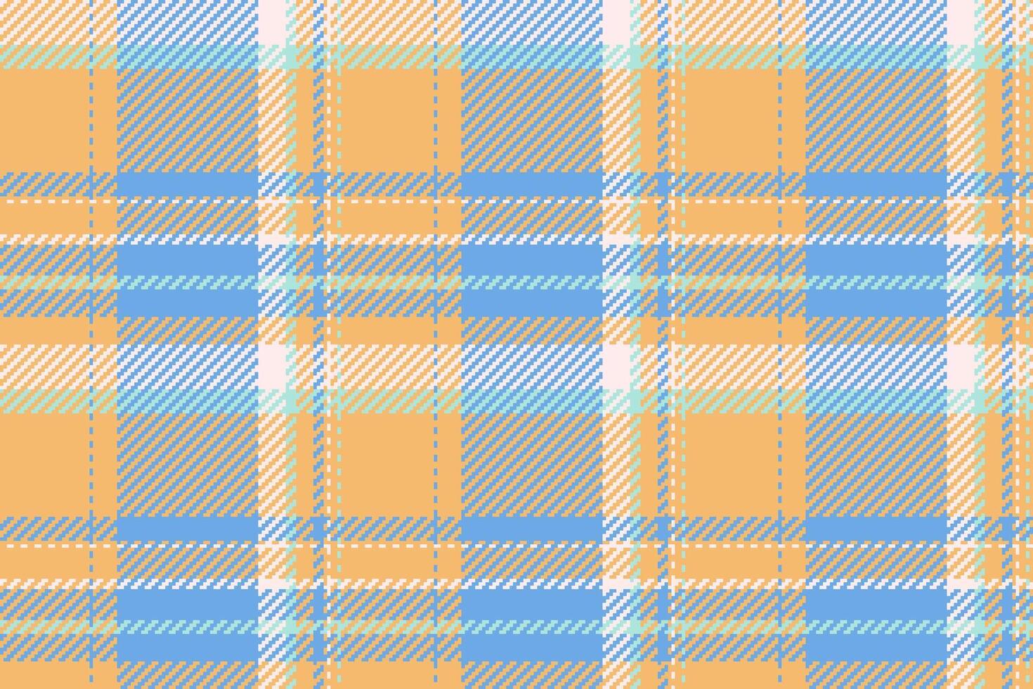 Installing check seamless tartan, london fabric plaid. Single texture background pattern textile in orange and cyan colors. vector