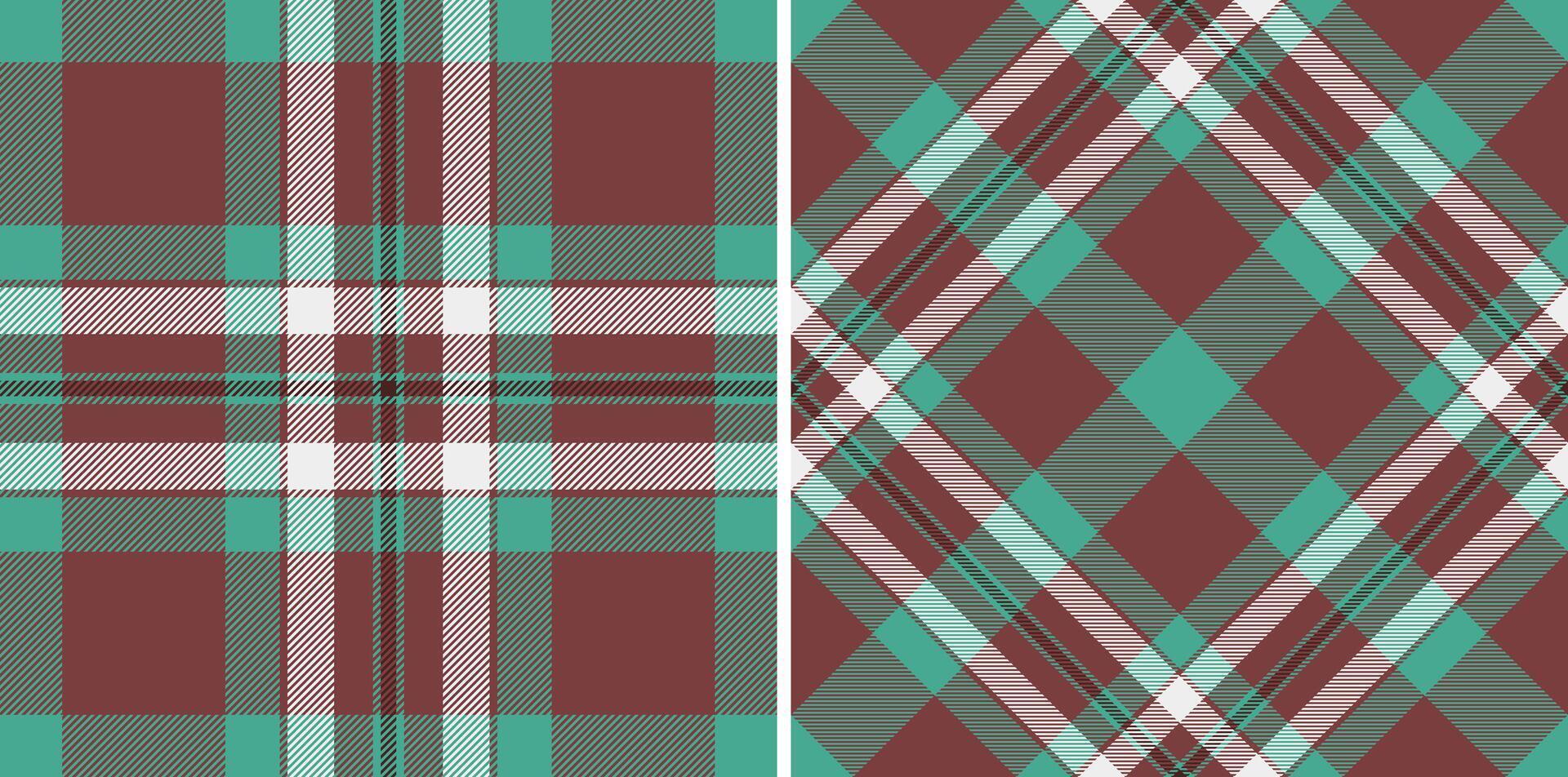 Background pattern check of plaid fabric tartan with a texture seamless textile. Set in popular colors for symmetry tissue designs in fashion. vector