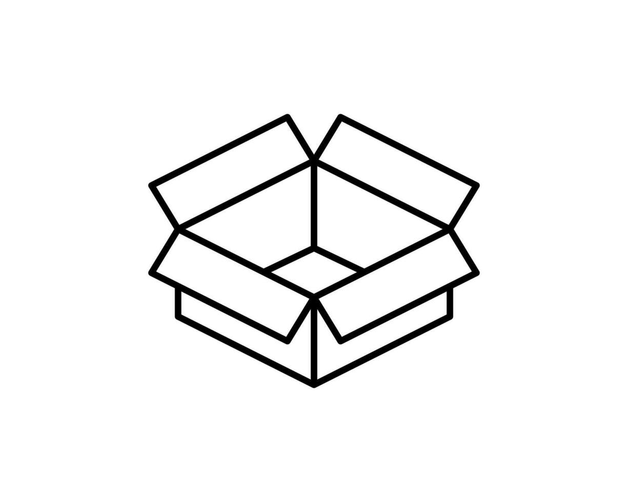 Delivery packaging icon. Cargo cardboard box icons. Carton package sign from line geometric shapes. vector