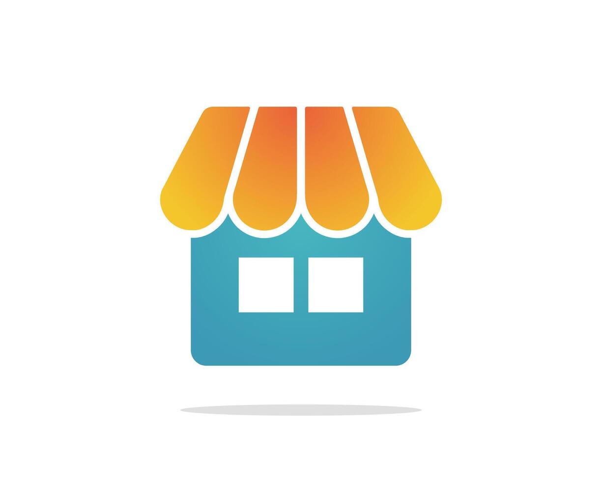 Shopping store logo for mobile e comerce and local market branding. Online shop icon simple minimalist sign for payments, shipping and sale, illustration. vector