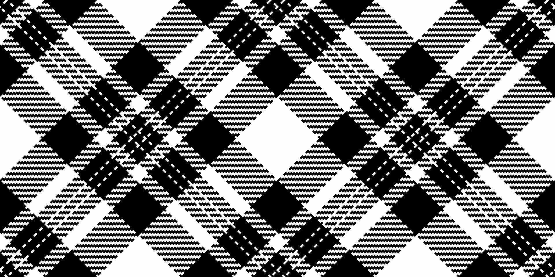 Panel textile check , installing plaid pattern fabric. Cosy tartan texture background seamless in black and white colors. vector