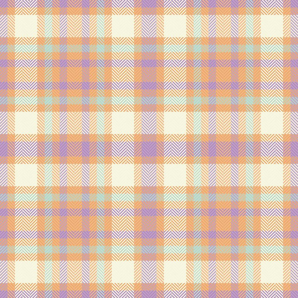 Manufacture check textile texture, t-shirt fabric background tartan. Preppy plaid seamless pattern in orange and light colors. vector