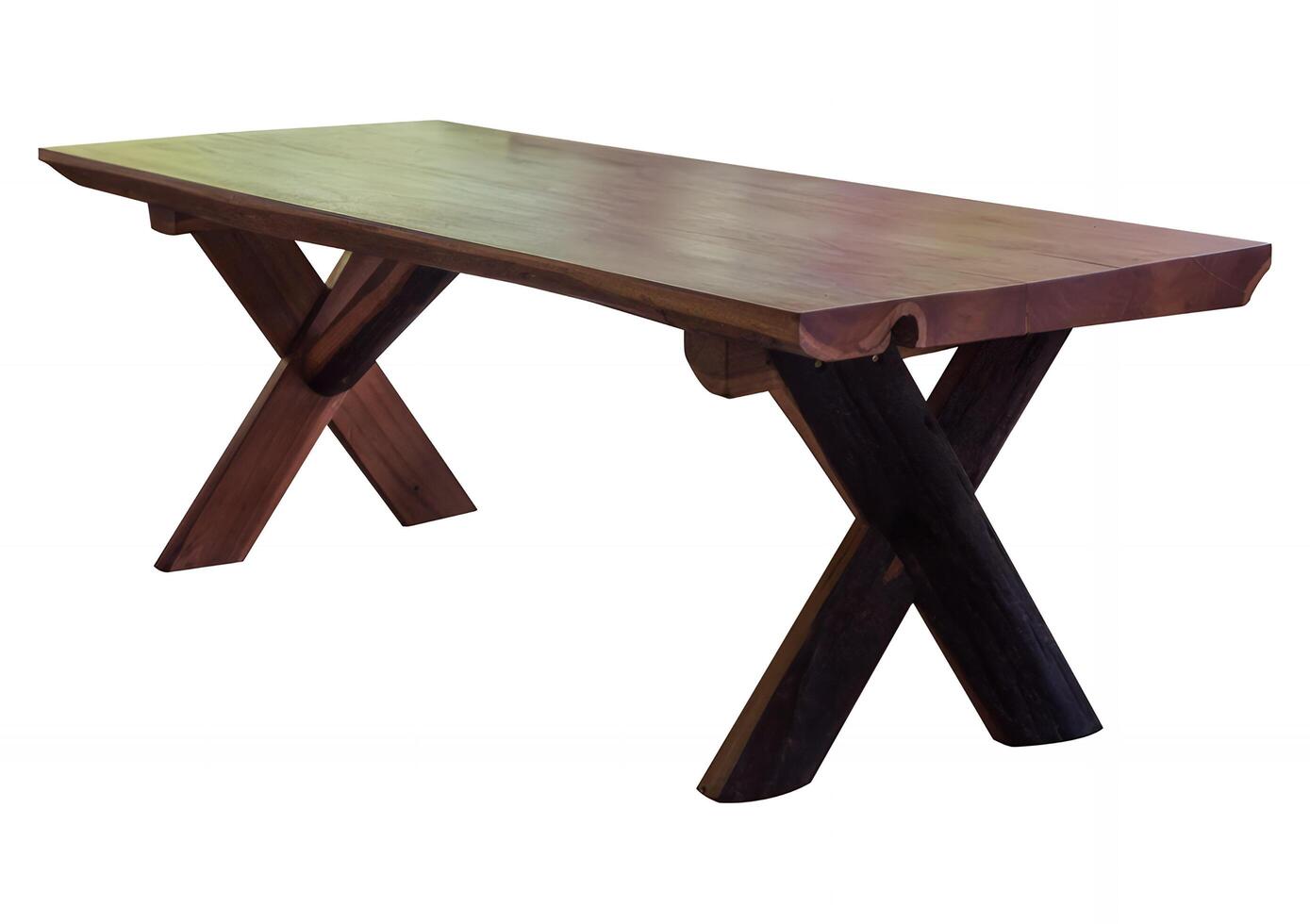 A classical wooden table isolated on white background photo