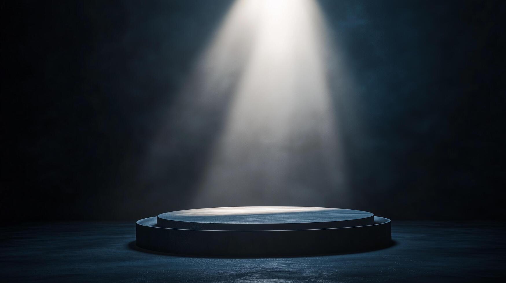 A circular display with a podium in the middle of it. photo