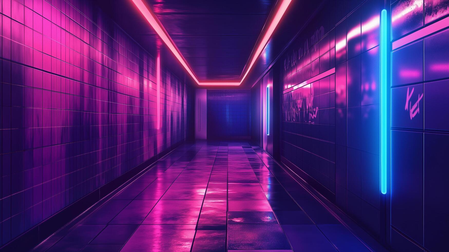 Realistic neon lights hd background download photo