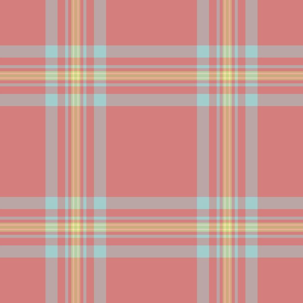 Infant plaid texture fabric, finish pattern textile tartan. Diverse seamless background check in red and pastel colors. vector