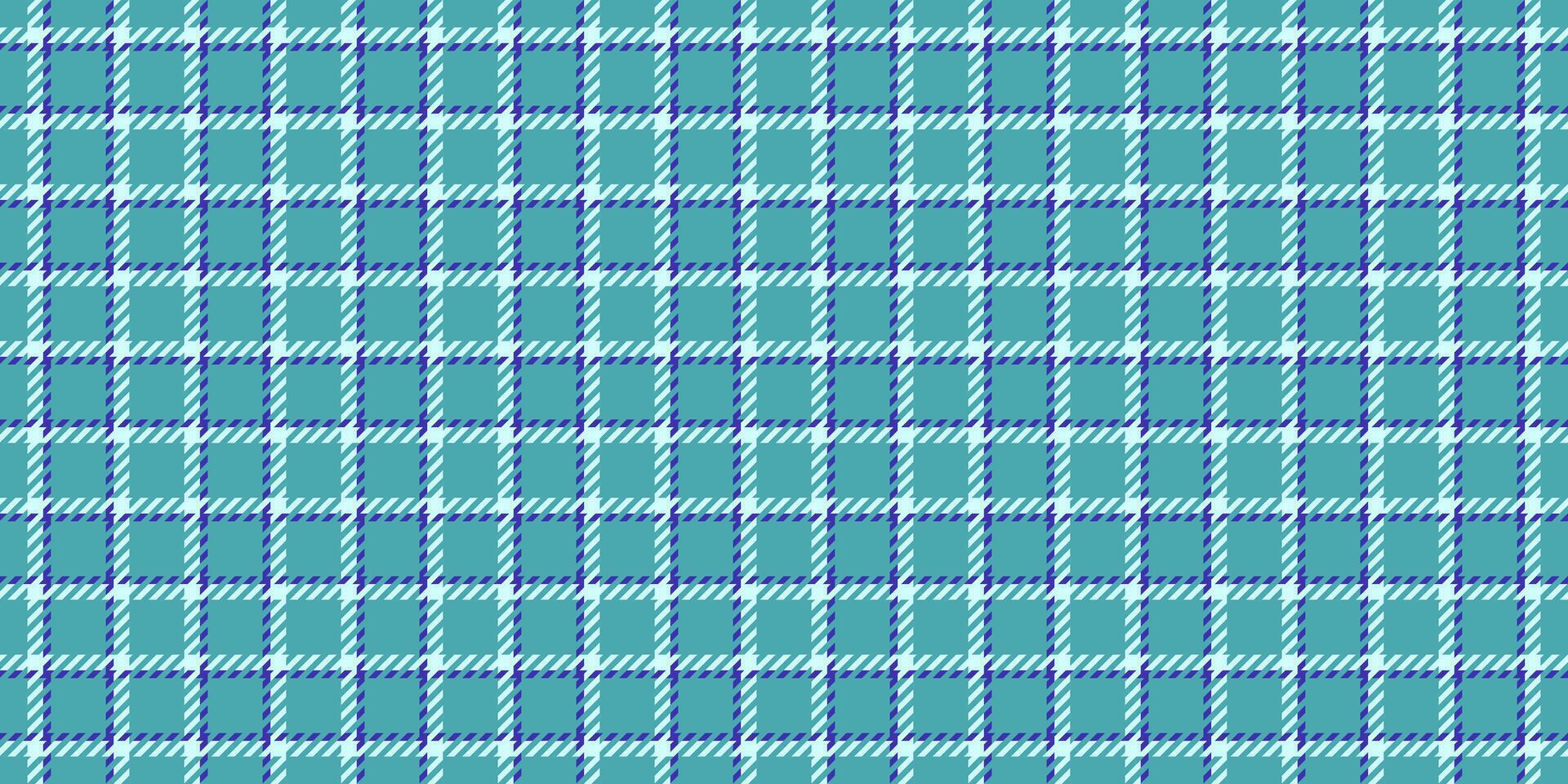 Hippy texture background seamless, newborn fabric pattern textile. Top tartan plaid check in cyan and light colors. vector