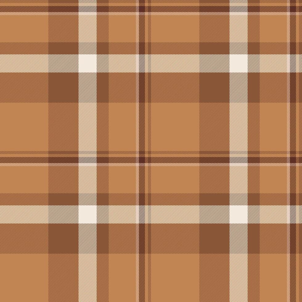 Mustard pattern check fabric, curtain seamless textile plaid. Fold tartan texture background in orange and light colors. vector