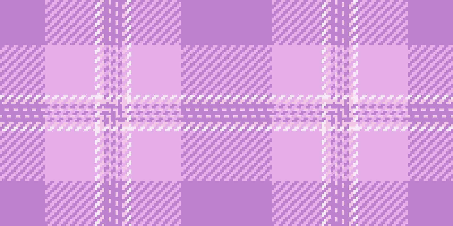 Endless tartan texture background, bandanna pattern seamless. Rough textile check fabric plaid in light and purple colors. vector