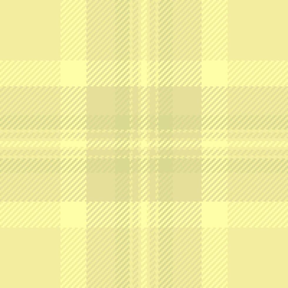 Glamour background plaid, gold pattern seamless texture. Tweed fabric textile check tartan in yellow color. vector