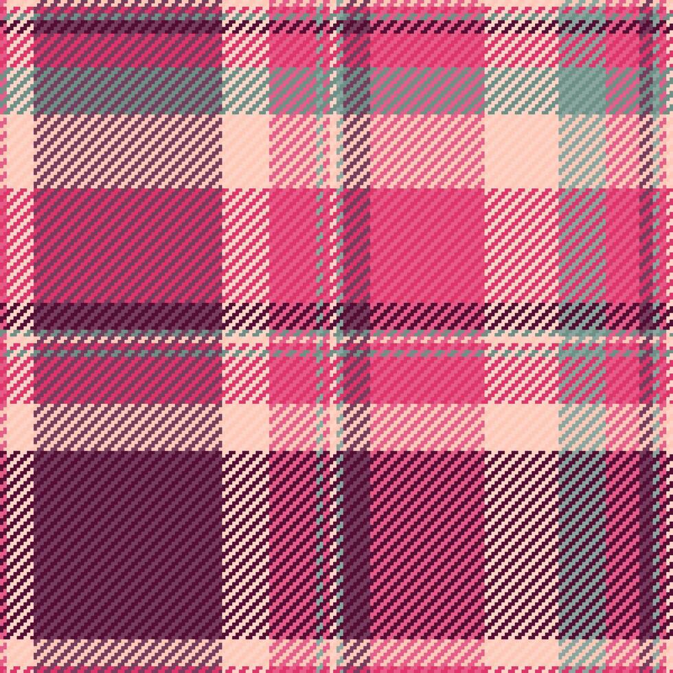 Copy space plaid seamless , magazine pattern background check. Pure tartan fabric texture textile in pink and red colors. vector