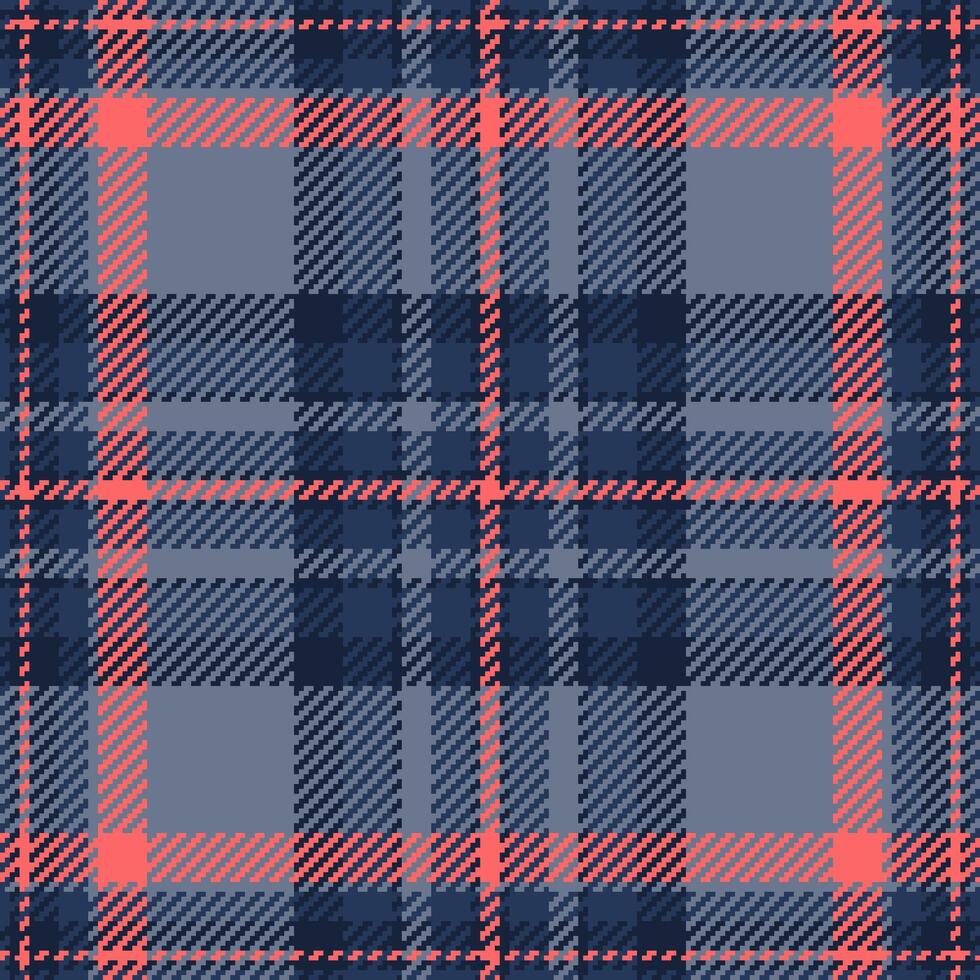 Small plaid textile check, full texture seamless tartan. Kid fabric background pattern in pastel and blue colors. vector