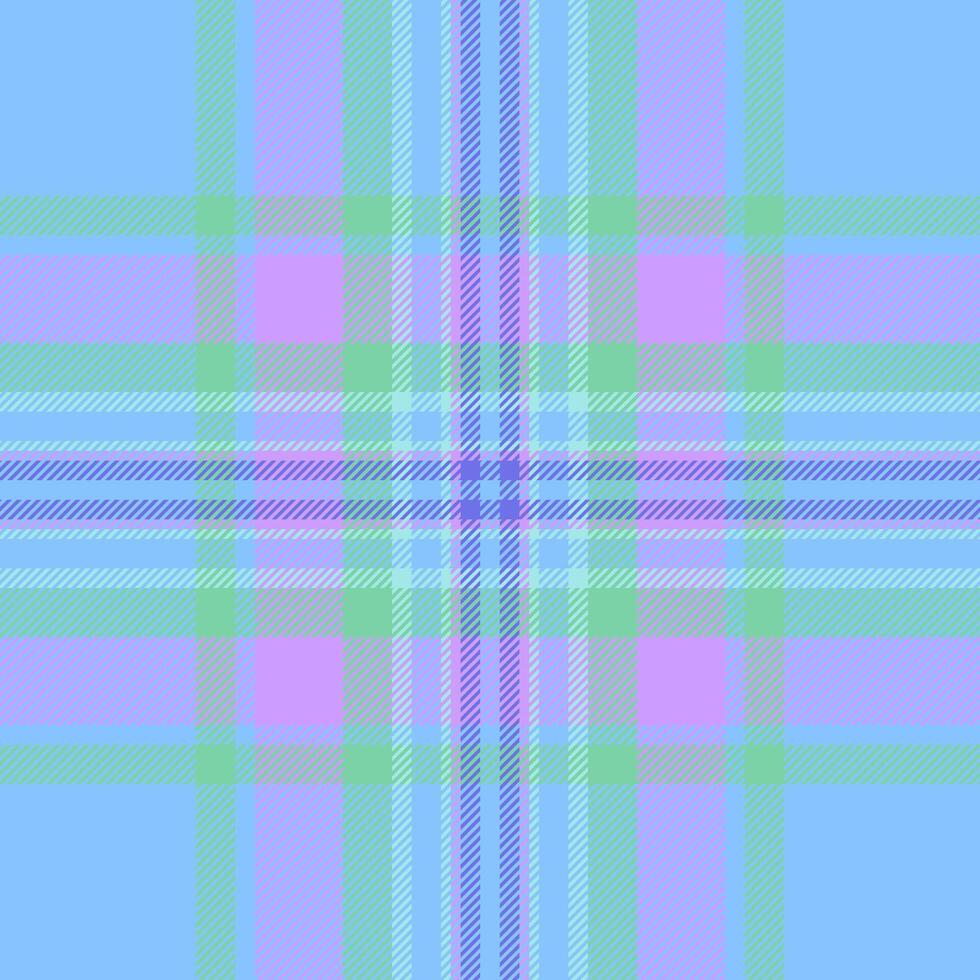 Paint background textile plaid, valentine texture fabric seamless. List tartan check pattern in cyan and violet colors. vector