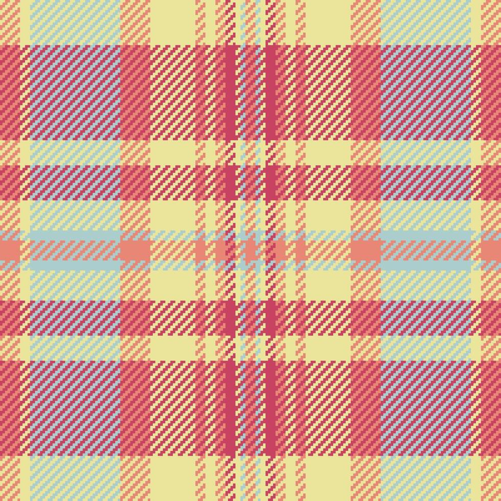 Textile plaid background of fabric check with a pattern tartan texture seamless. vector