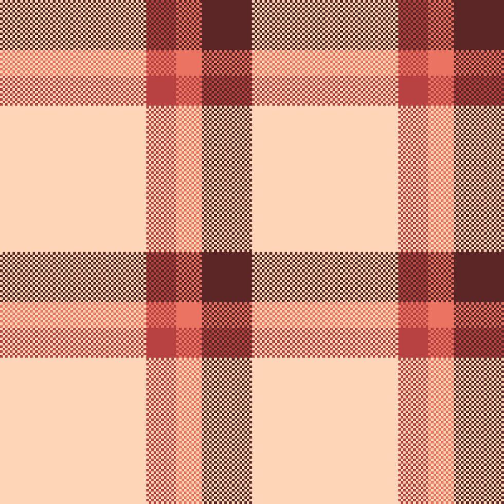 Heritage textile background plaid, primary seamless tartan. Place pattern fabric check texture in red and peach puff colors. vector