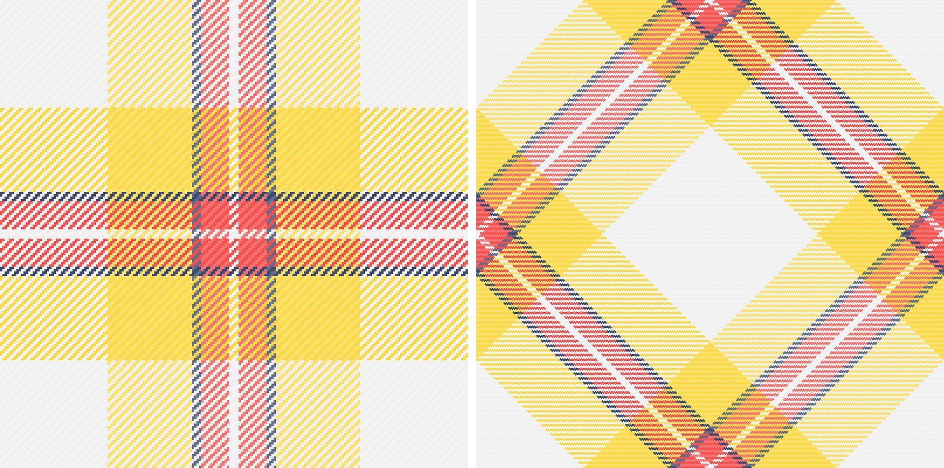 Texture seamless background of fabric plaid with a tartan textile check pattern. Set in favorite colors. Modern rug designs for home decor. vector