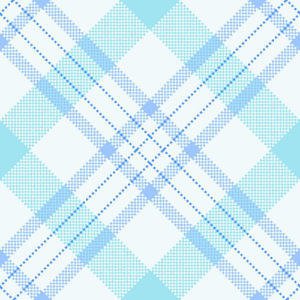 Woman plaid pattern texture, motif seamless check tartan. Isolation fabric background textile in mint cream and cyan colors. vector
