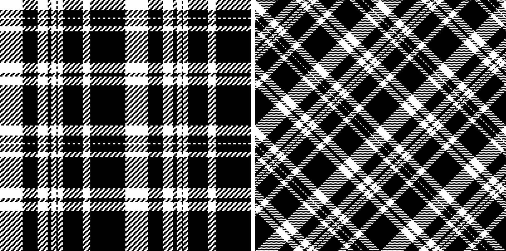 Seamless plaid textile of texture tartan with a fabric pattern background check. Set in monochrome colors. Creative gift paper ideas. vector