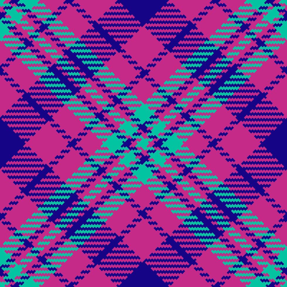 Luxury fabric texture , mother seamless textile check. Day plaid background tartan pattern in pink and indigo colors. vector