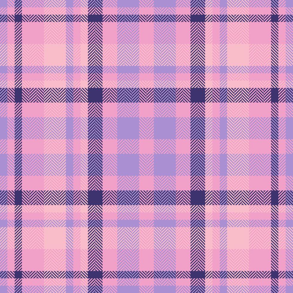Plaid check pattern in pink. Seamless fabric texture. Tartan textile print. vector