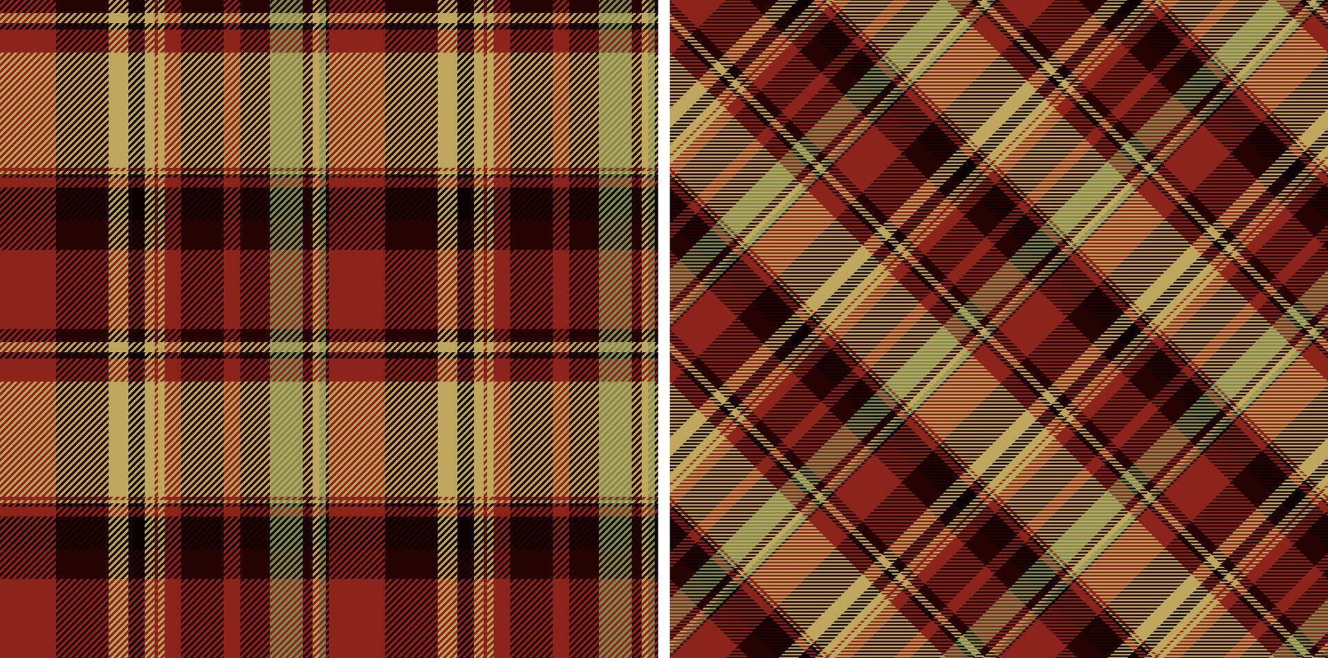 Seamless fabric plaid of check textile pattern with a tartan background texture . Set in stylish colors. Cozy throws for living room decor. vector
