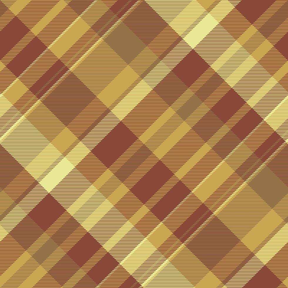 Geometric plaid tartan textile, victorian background seamless. Creative fabric check pattern texture in red and amber colors. vector