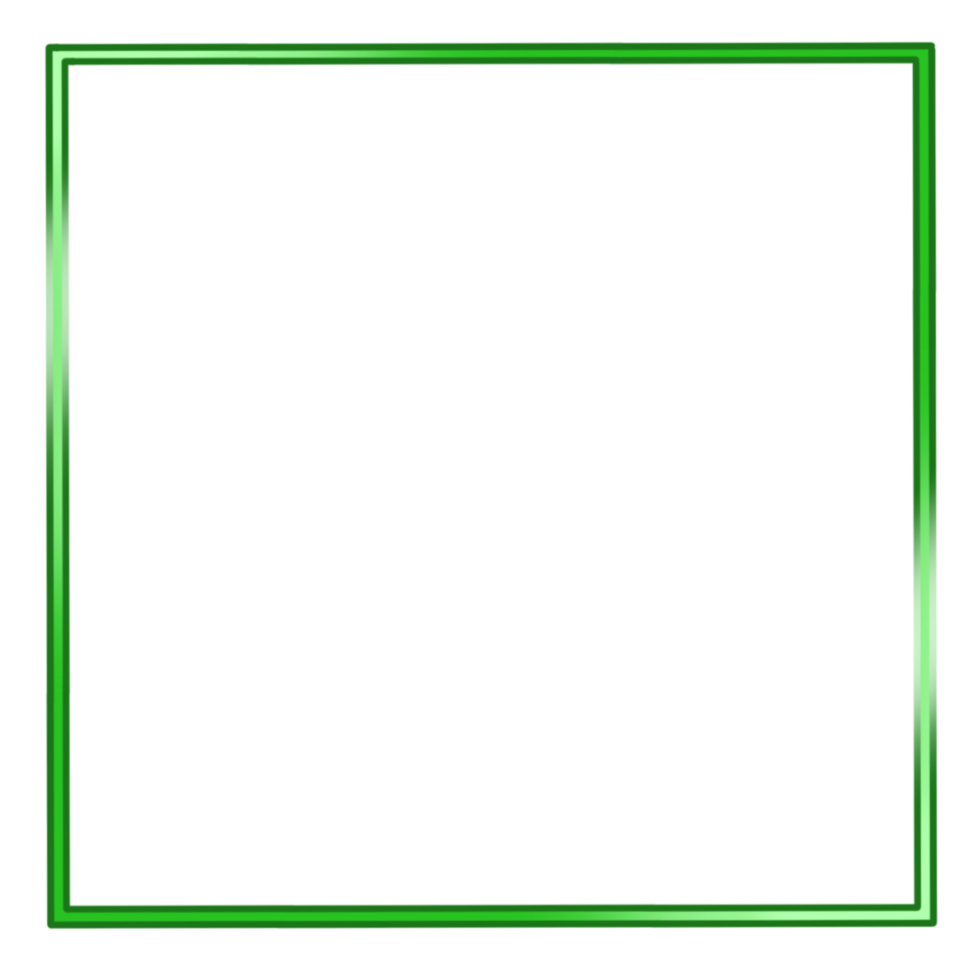 Green square frame on transparent background png