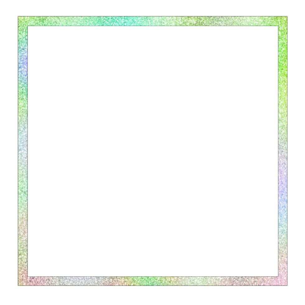 Colorful Glitter Square Frame on a Transparent Background png