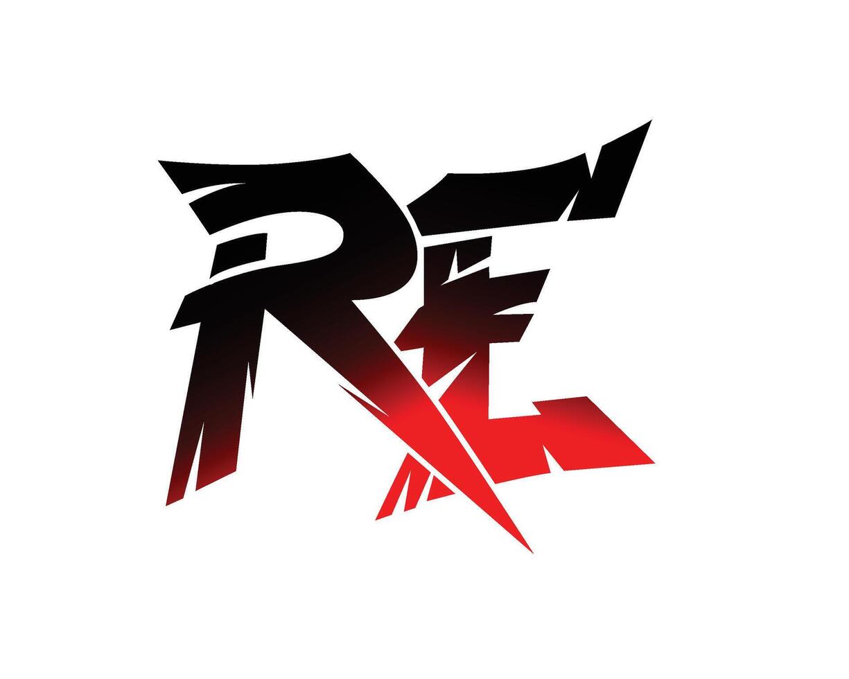 RE stylish gradient logo vector