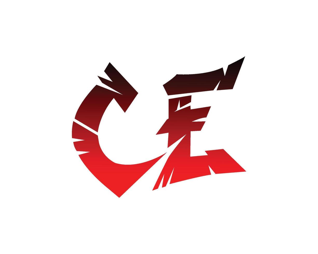 CE broken font logo vector