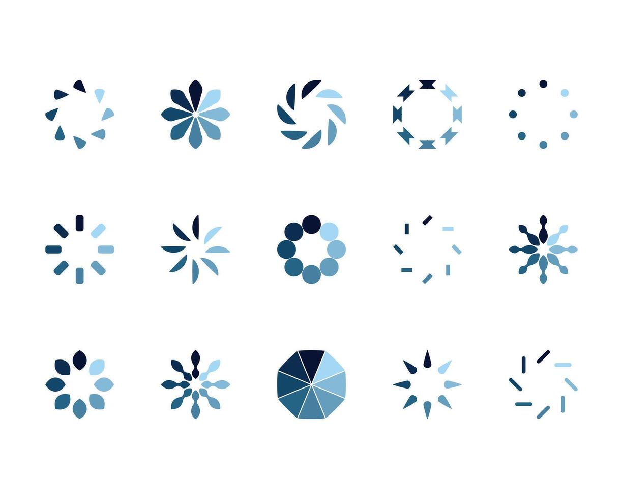 Collection Loading bar status icon. illustration. Set of loaded icons. Download progress. Donload or Upload. vector