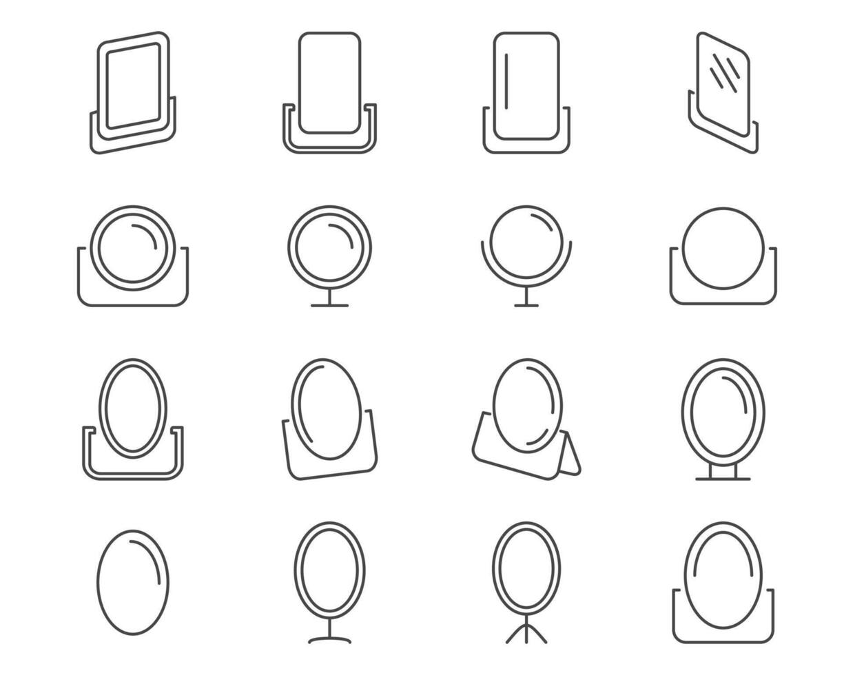 Collection of face mirror graphic icon vector