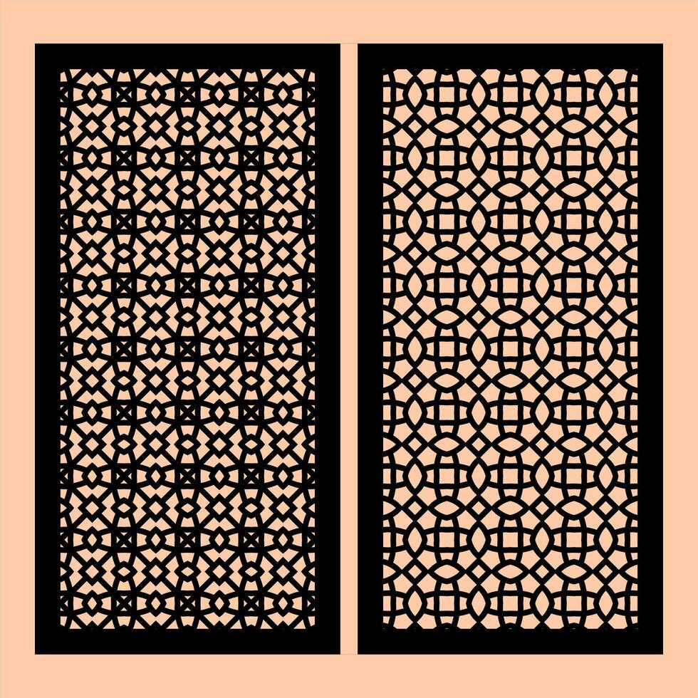 laser cut pattern collection with abstract and geometric ornament for panel and background vector