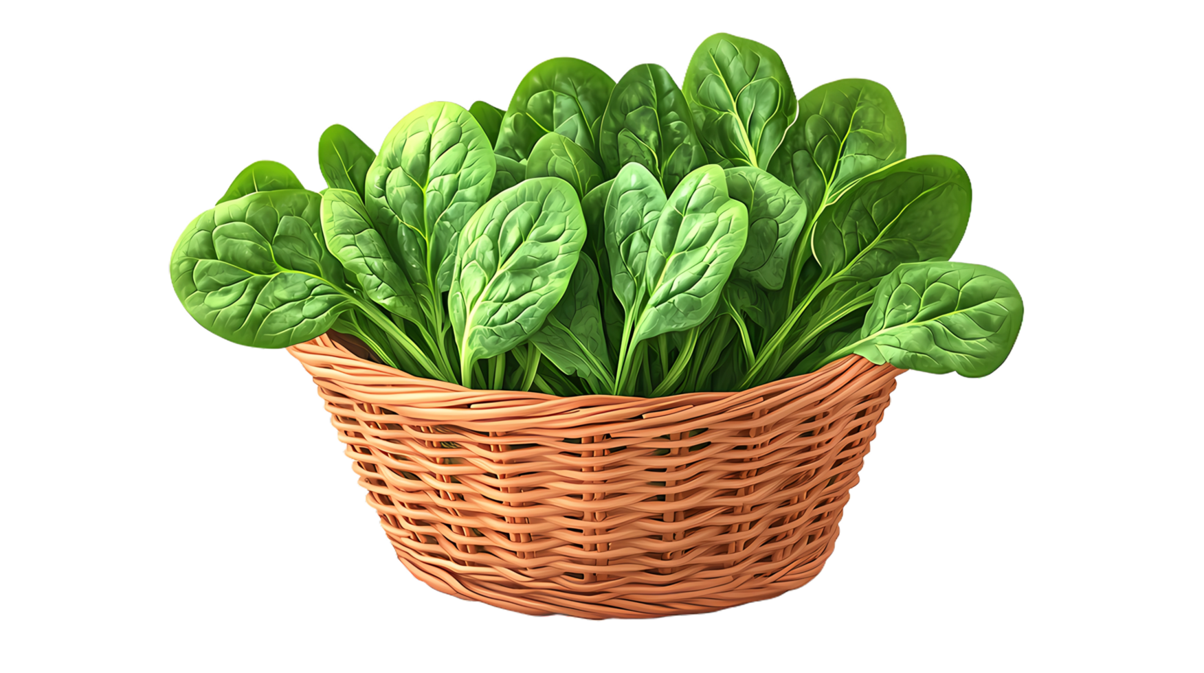 spinach in a basket on a transparent background png