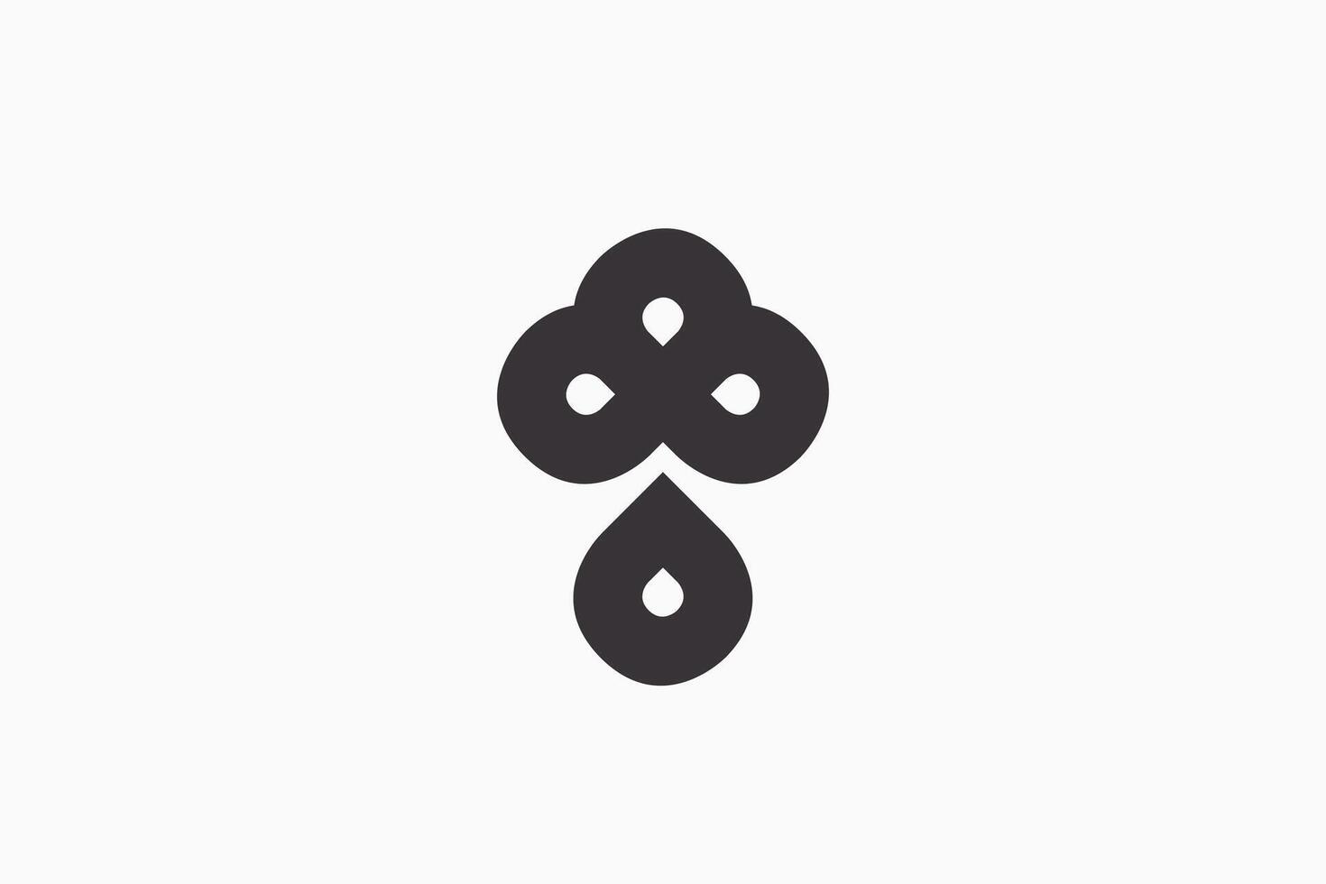 Abstract simple bold tree logo vector