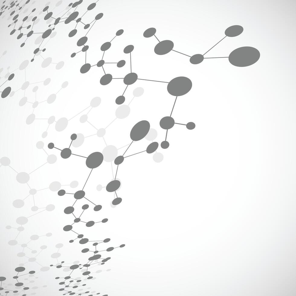 Abstract background with molecules and dots vector