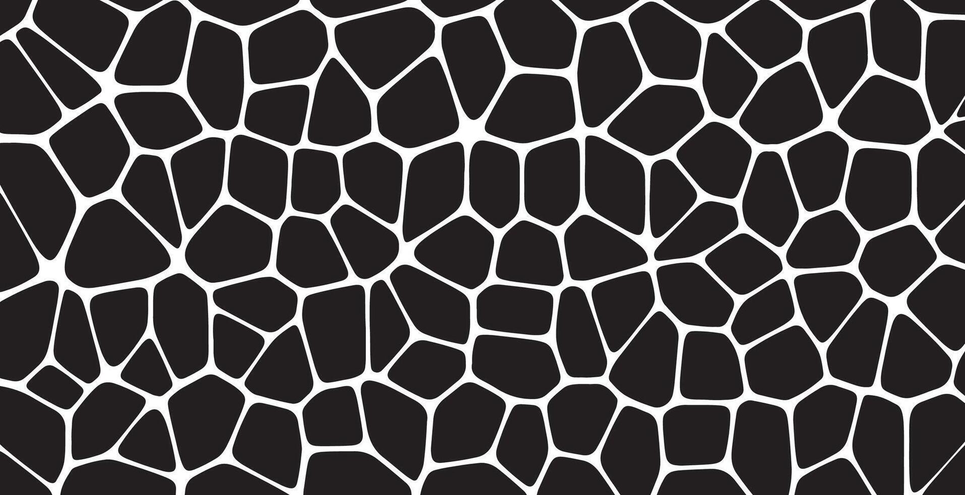 black and white giraffa stripes voronoi pattern vector