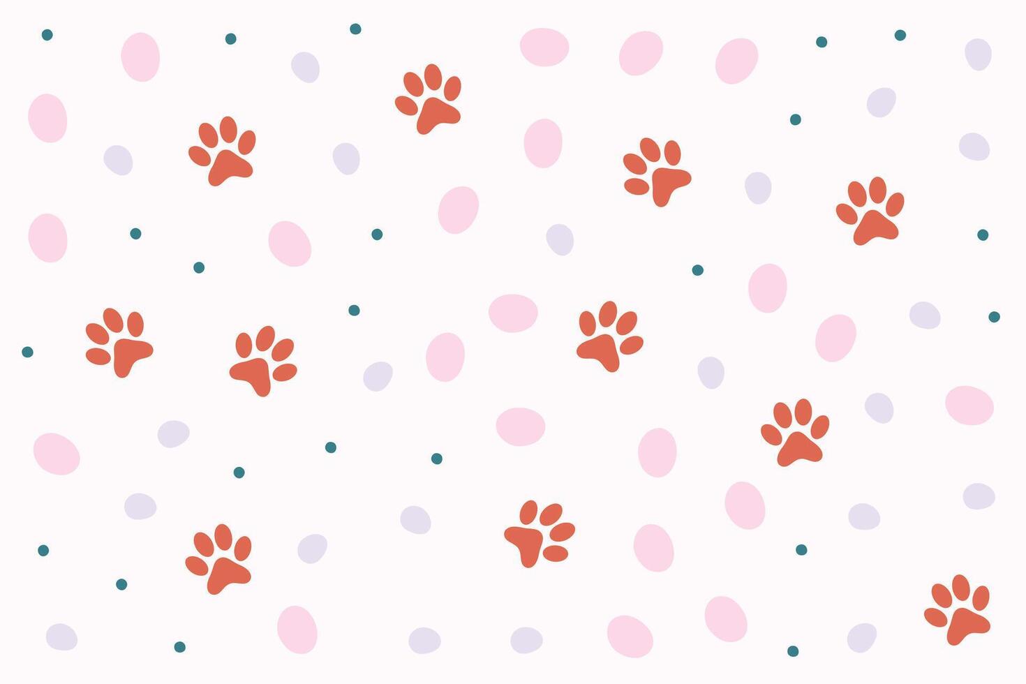 Rainbow animal paw print trails with hearts on a transparent background. Silhouettes of cat, dog footprint. vector