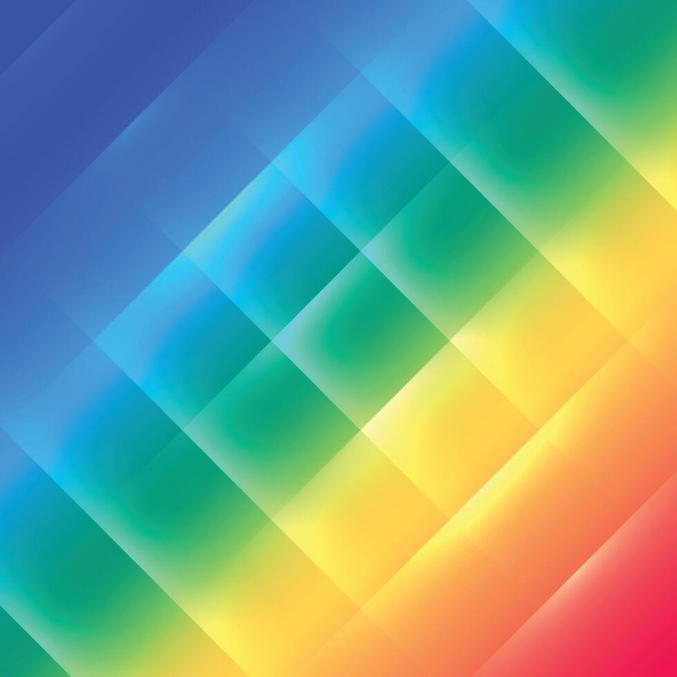 A rainbow colored background with squares vector