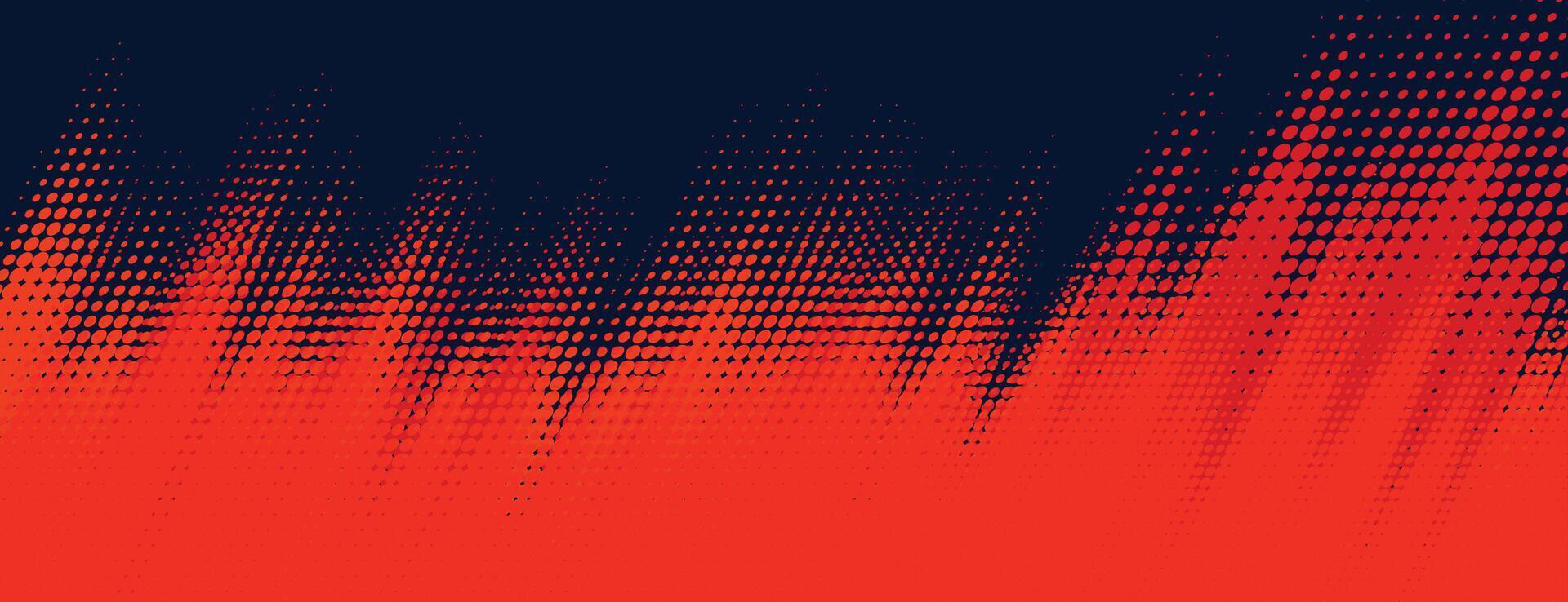 Red halftone dots blue color pattern gradient grunge texture background. Dot pop art comic sport style. vector