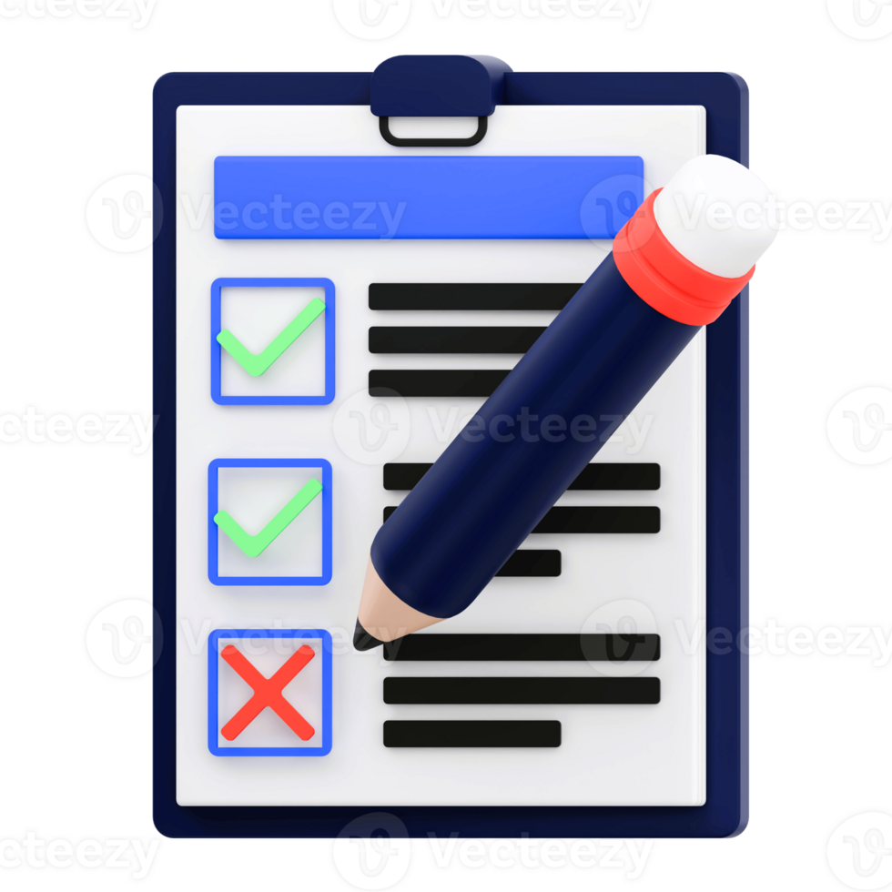 3D Render Business Schedule for Business Icon. Transparent Background