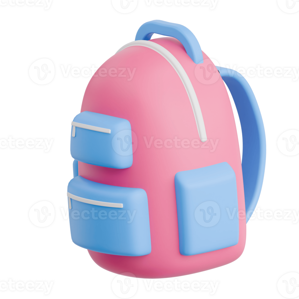 3D Render Kid Toy Backpack for Creative Play. Transparent Background png