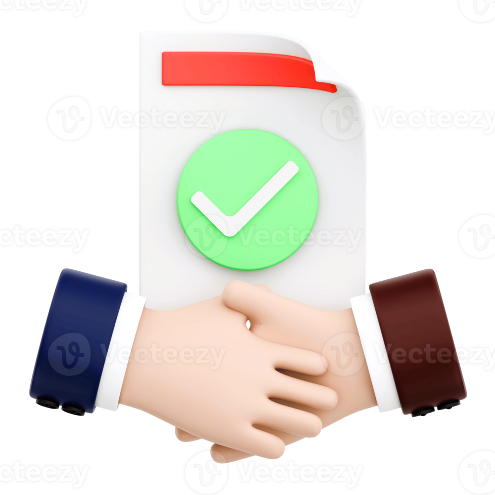 3D Render Business Deal for Business Icon. Transparent Background png