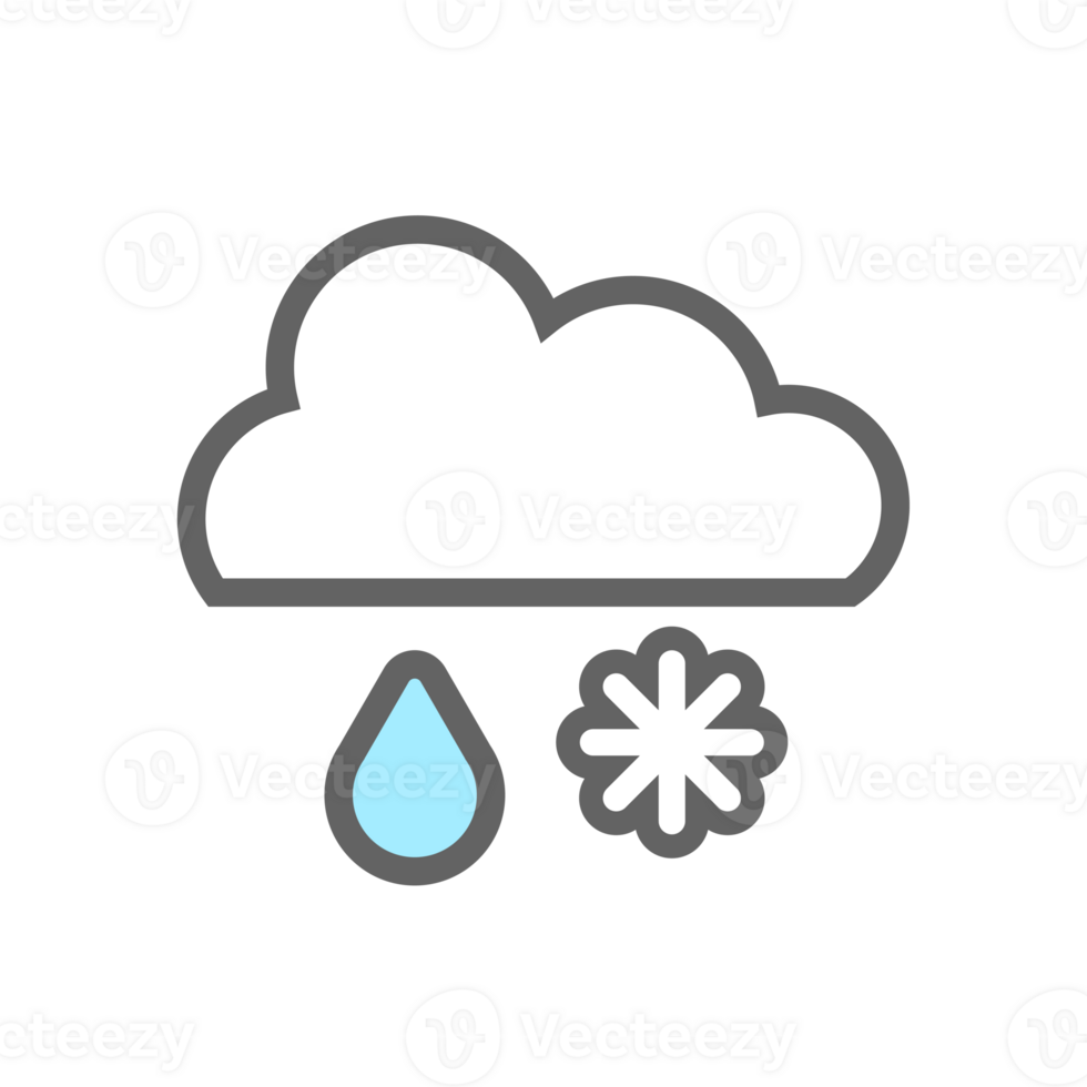 Rain and Snow Cloud Icon png