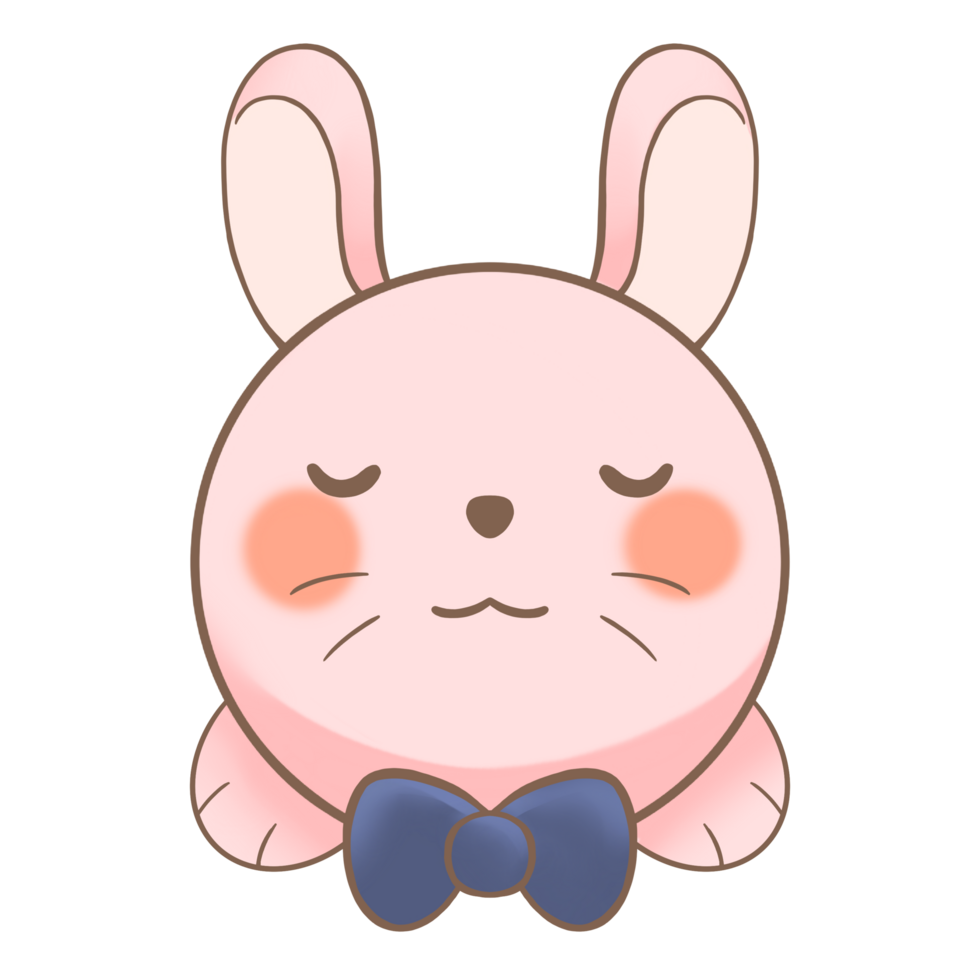 a cartoon bunny with a bow tie on its head png